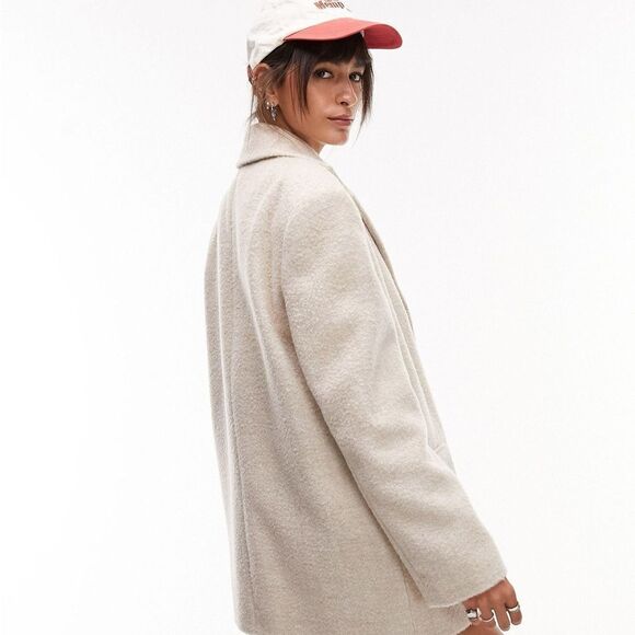 TOPSHOP OVERSIZED BRUSHED BLAZER COAT - Picture 2 of 6